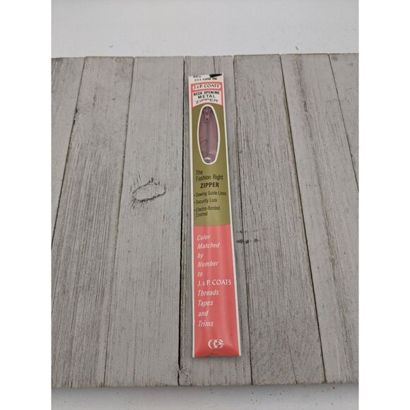 Vintage J&P Coats Neck Opening Metal Zipper 22" Almond Pink 310-A - Picture 1 of 4